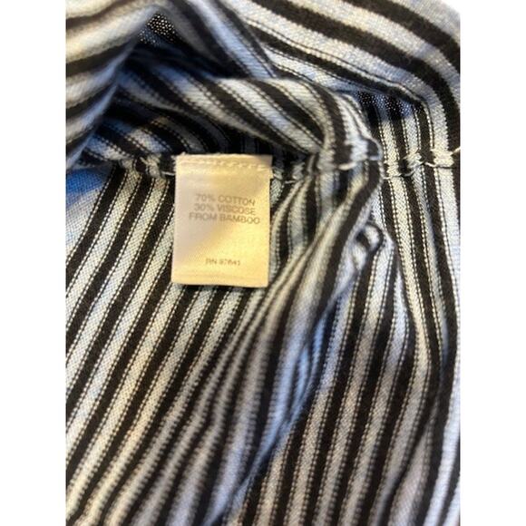 J. Jill Blue Navy Light Blue Stripe Button Cotton Bamboo Blend Cardigan Size XL - Picture 7 of 9